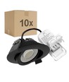 10x 7W lågprofil downlight RA96 - DimToWarm+CCT, Hål: Ø6,8 cm, svart kant, dimbar