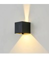 6-pack 6W CUBIC PRO vägglampa - IP65, svart, vidarekoppling, justerbar, fyrkantig, upp/ner, inne/ute, inkl. ljuskälla
