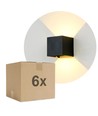 6W CUBIC PRO vägglampa - IP65, svart, vidarekopplingsbar, justerbar, fyrkantig, upp/ner, inomhus / utomhus, inkl. ljuskälla