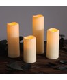 4-pack LED utomhus blockljus, fjärrkontroll, Ø5,5cm - Timer, vattentät