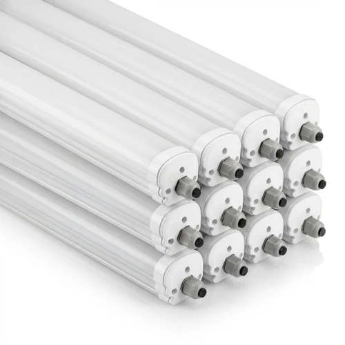 12 st. V-Tac vattentät 48W komplett LED-armatur - 150 cm, 120lm/W, IP65, vidarekopplad 230V