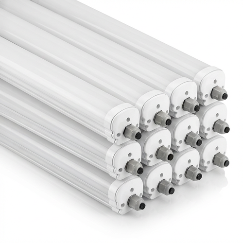 12x V-Tac vattentät 48W LED armatur - 150 cm, 120lm/W, IP65, länkbar, 230V
