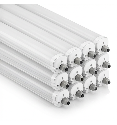 12x V-Tac vattentät 48W LED armatur - 150 cm, 120lm/W, IP65, länkbar, 230V