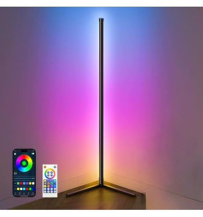 120cm RGBIC hörnlampa - Svart, Wifi app-styrning och fjärrkontroll