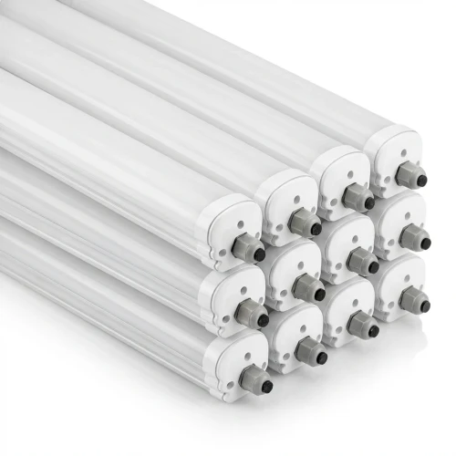 12 st. V-Tac vattentät 36W komplett LED-armatur - 120 cm, 120lm/W, överkopplingsbar, IP65, 230V