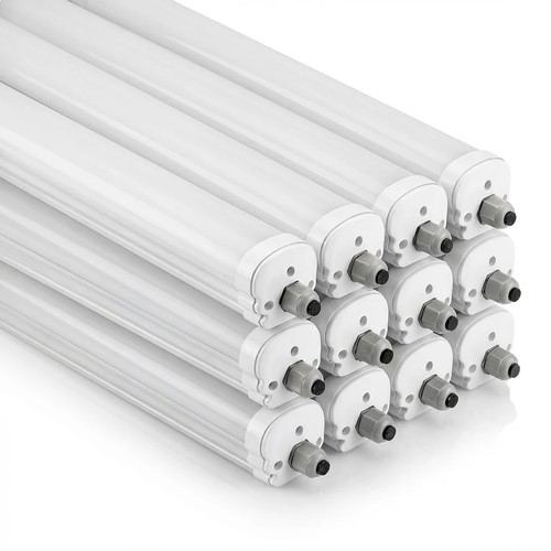 12x V-Tac vattentät 36W LED armatur - 120 cm, 120lm/W, IP65, länkbar, 230V
