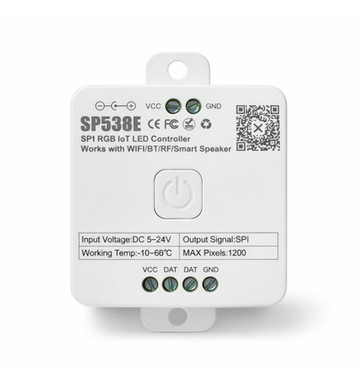 RGBIC SP538E strip-kontroller - Wifi, Bluetooth, RF, 5V/12V/24V