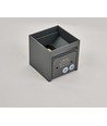 6W CUBIC PRO vägglampa - IP65, grå, viderekoblingsbar, justerbar, fyrkantig, upp/ner, inne / ute, inkl. ljuskälla