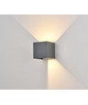 6W CUBIC PRO vägglampa - IP65, grå, vidarekoppling, justerbar, fyrkantig, upp/ner, inne / ute, inkl. ljuskälla