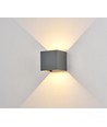 6W CUBIC PRO vägglampa - IP65, grå, vidarekoppling, justerbar, fyrkantig, upp/ner, inne / ute, inkl. ljuskälla