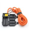 3m orange rep med RGB-ljus - Med karbinhake, max 80kg belastning