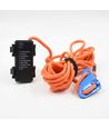 3m orange rep med ljus - karbinhake, max. 80 kg belastning