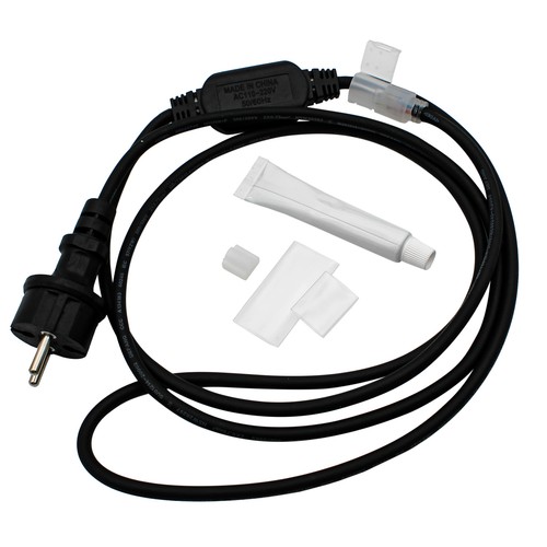 Vattentät kontakt för 230V LED-strip (Slim COB) - 2 meter, inkl. ändstopp, 230V