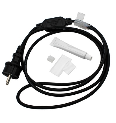 2m Vattentät kontakt för 230V LED-strip (Slim COB) - Inkl. ändstycke, 230V