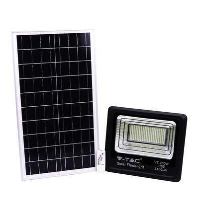 V-Tac 200W solcell LED-strålkastare - 40W solcellspanel, 6000K, IP65