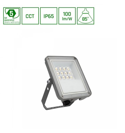 10W Noctis Max CCT strålkastare - IP65, 3 färgtemperaturer, grå, utomhus