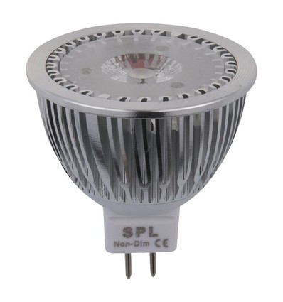 GU5.3 4W LED-lampa, 12-25V - 410lm, MR16, 4000K, AC/DC
