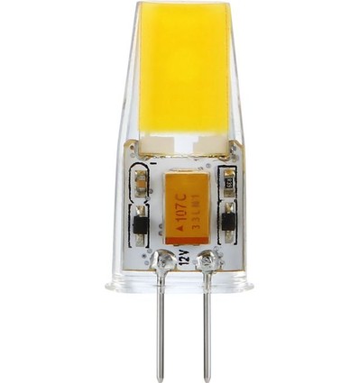 G4 2W dimbar LED-lampa, 12V - 260lm, COB, klart glas, 2700K