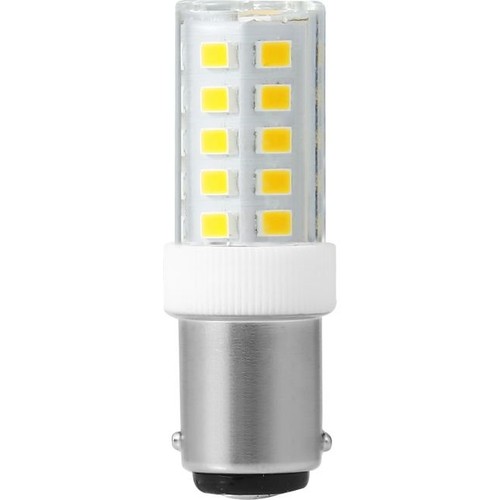 BA15d 3,5W LED-rör - 5,2cm, 380lm, klart glas, 3000K