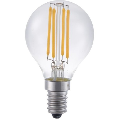 E14 4W dimbar LED-kronlampa - G45, filament, 2200K, klart glas