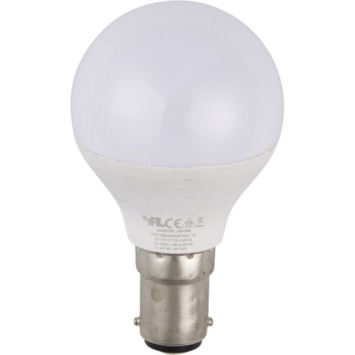 BA15d 3W LED-klotlampa, 12-60V - G45, opalglas, 250lm, varmvit