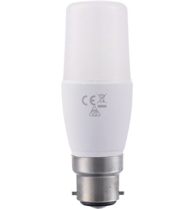 B22d 7W LED-lampa, 95-265V - 10,8cm, 640lm, opalt glas