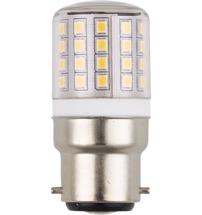 6cm / 3W Ba22d LED-rör - 400lm, 3000K, klart glas