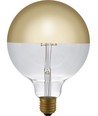 E27 4W dimbar LED-kronlampa - G125, Globe Top Mirror, guld, 2500K, filament