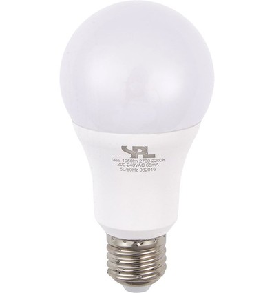 E27 14W dimbar LED-lampa - DimToWarm, 1050lm, A65, opalt glas, 2000-2700K
