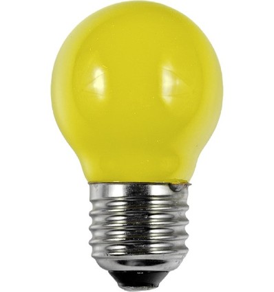 E27 1W LED-kronlampa - G45, gul, filament, Party Colour Premium