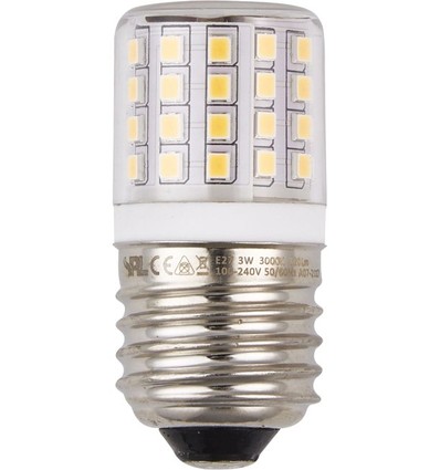 E27 4,5W LED-rörlampa, 24V-30V - 6cm, 550lm, klart glas, 3000K, AC/DC
