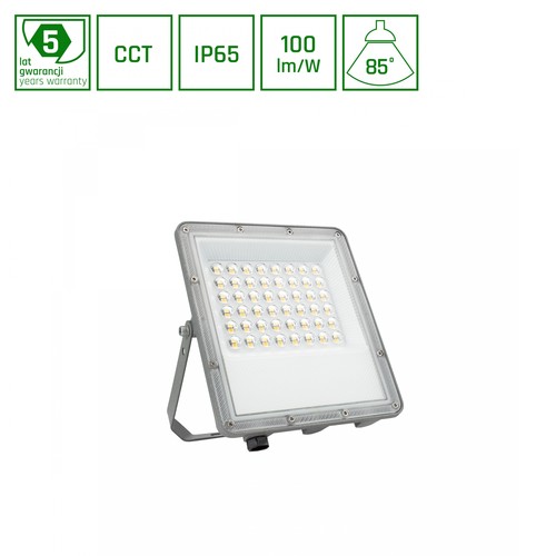 50W NOCTIS MAX CCT strålkastare - IP65, 3 färgtemperaturer, grå, utomhus