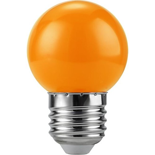E27 1W LED-klotlampa - G45, Orange, Party-lampa