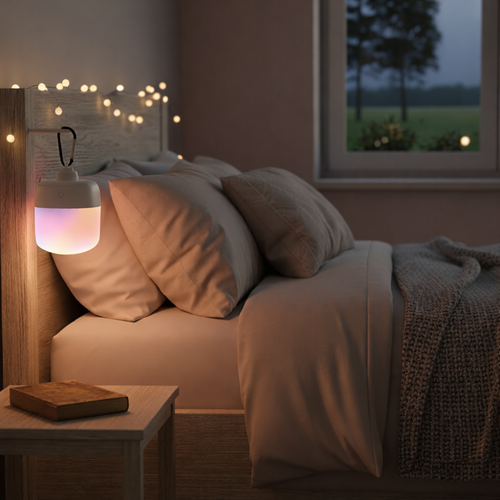Uppladdningsbar RGBW LED-lampa - Magnetisk & USB-C, inkl. fjärrkontroll & karbinhake