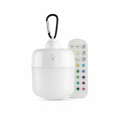 LED-lampa - uppladdningsbar, med fjärrkontroll