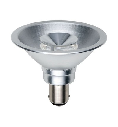 BA15d 8W AR70 dimbar LED-lampa, 12V - DimToWarm, 2000-2800K, 35 grader, grått hölje