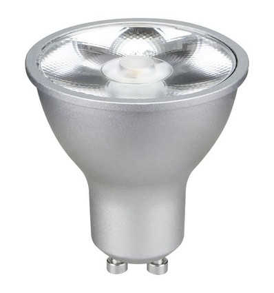 GU10 6W LED-lampa - 500lm, 17°, dimbar, silver, 2700K