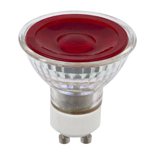 GU10 5W dimbar LED-lampa - Röd, 38°, glas, 230V