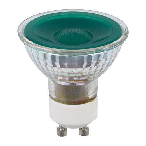 GU10 5W dimbar LED-lampa - Grön, 38 grader, glas, 240lm