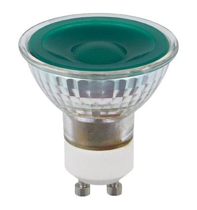 GU10 5W dimbar LED-lampa - Grön, 38 grader, glas, 240lm