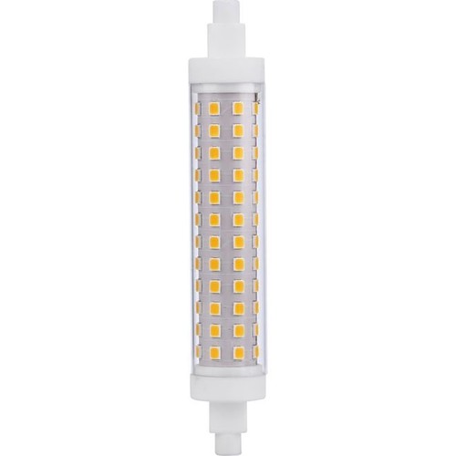 R7S 118mm / 10W dimbar LED-lampa - 1000lm, 3000K, klart glas, keramisk bas