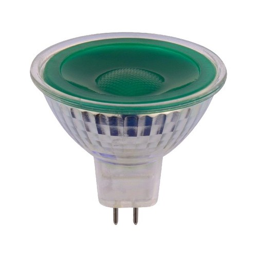 GU5.3 5W LED-lampa, 12V - MR16, 38°, Grön, glas