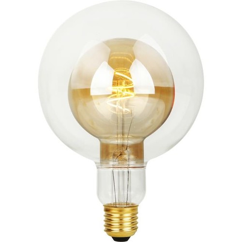 E27 4,9W LED Filament Double Globe G125 - 470lm, 2200K, dimbar, guldglas