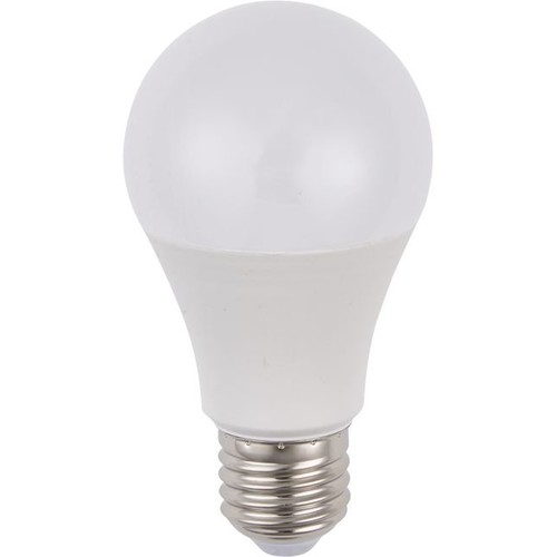 E27 9,5W LED-lampa, 100-240V - A60, 900lm, 6500K, AC/DC, opalglas