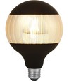 E27 4W dimbar LED-lampa - G125, Laser Stripe, svart/silver, 2500K, 120lm
