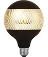 E27 4W dimbar LED-globelampa - G125, Laser Ripple, Black Silver, 2500K