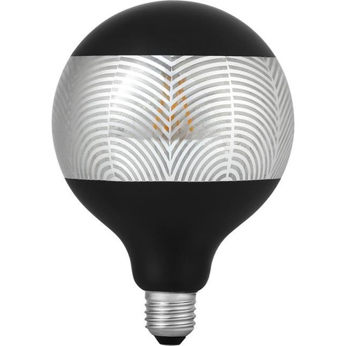 E27 4W dimbar LED-lampa - G125, Laser Leaf, svart/silver, 120lm, 2500K