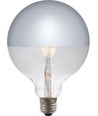 E27 6,5W dimbar LED-globpampa - G125, toppförsilvrad, filament, 2500K, silverfinish