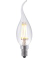 E14 4W dimbar LED-kronljuslampa med topp - Filament, 320lm, C35, klart glas, 2500K