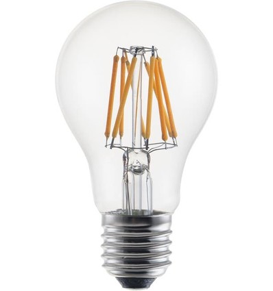 E27 6W DimToWarm LED-filamentlampa - A60, 600lm, dimbar, klart glas, 2200K-2700K